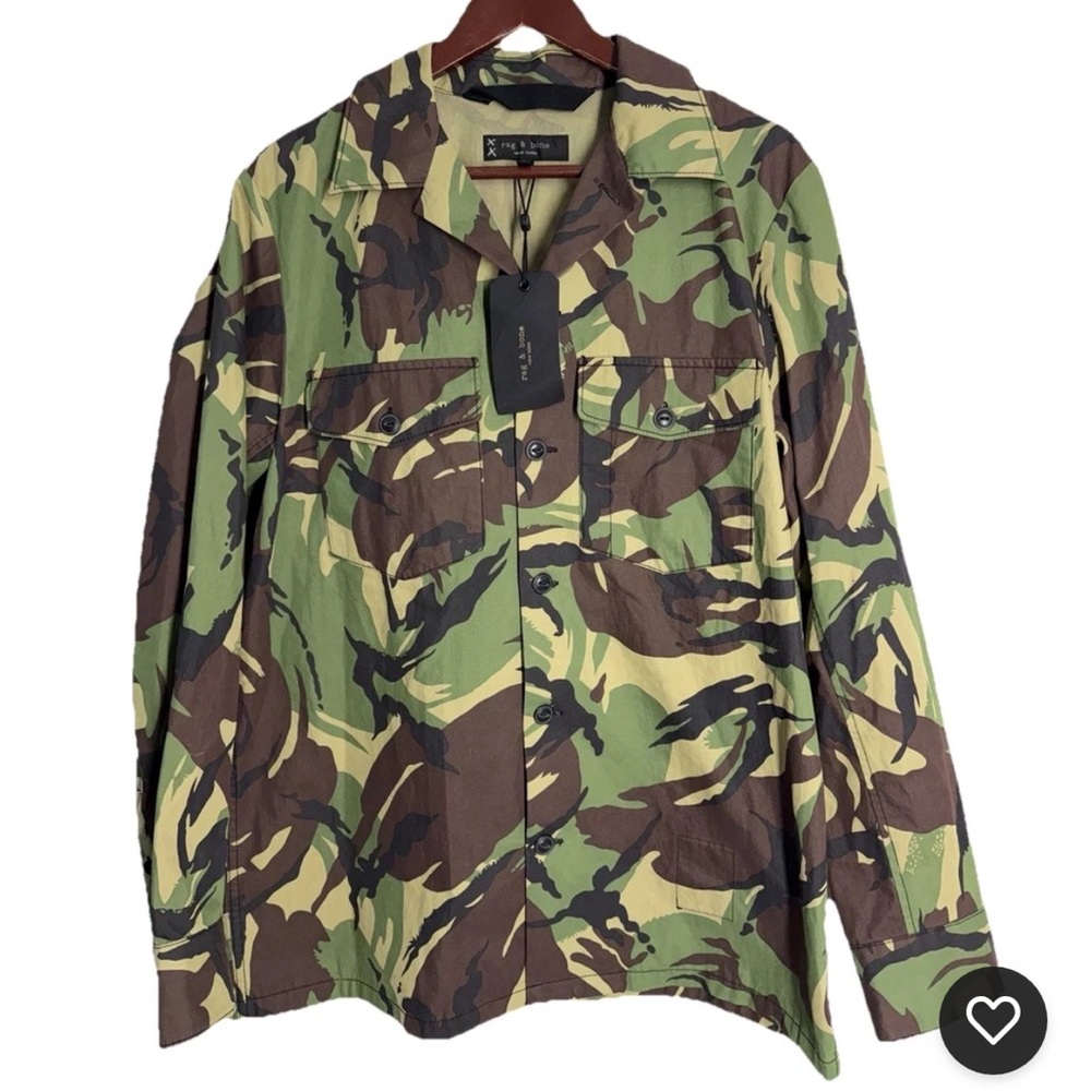 Rag & Bone Men's M42 Camo Cotton Blend Shirt Jacket sz M NWT Green Camouflage